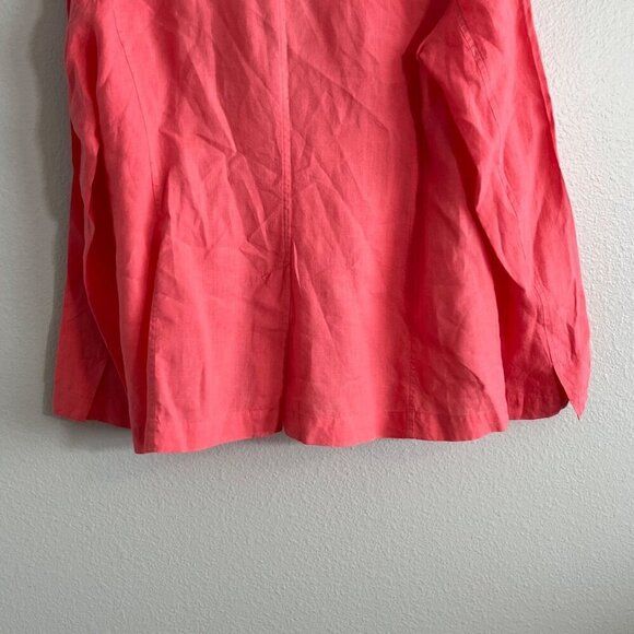 Eileen Fisher Pink Linen Blazer One Button‎ Pockets Lightweight Size Small - Picture 8 of 9